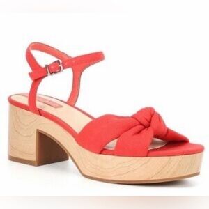 Women's Copper Key Red Platform Clog style Sandals